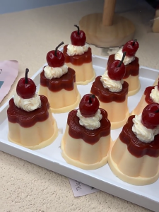 Dessert Jiggly Cherries Puddings Sensory Stress Ball TPR Anxiety Relief Desk Toy for Office School