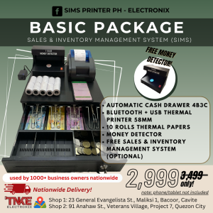 THERMAL PRINTER + CASH DRAWER + THERMAL PAPER + MONEY DETECTOR + FREE POS