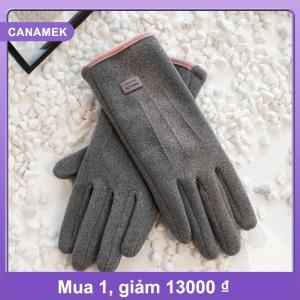 【CANAMEK】 Phụ nữ mùa đông dày sang trọng Găng tay thời trang da lộn ấm áp ngoài trời guantes Lady màn hình cảm ứng lái xe Găng tay thể thao đi xe đạp găng tay