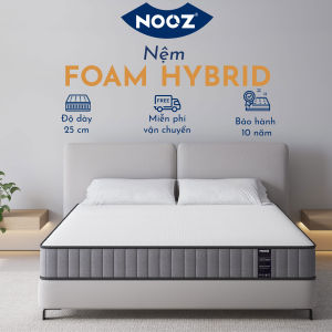 Nệm NOOZ Hybrid 25cm Đệm Foam Cao Su Non Kết Hợp Lò Xo Túi Độc Lập NOOZ Home Goods Mattress