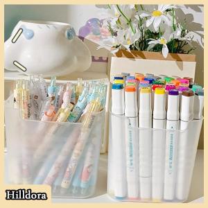 [Hilldora] ที่เก็บปากกาบนโต๊ะแบบพกพาความจุขนาดใหญ่ที่เก็บดินสอกล่องใส่เครื่องเขียนอุปกรณ์การเรียนแบบเรียบง่าย