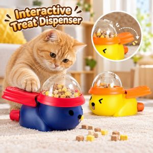 Lucky DAYS.my Interactive Pet Food Feeder Toy Play Eat Transparent Lid Wide Pedal Slow Feeding For Cats Dogs