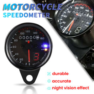 E&M Universal Motorcycle Cafe Racer Speedometer odometer Gauge 0-160 km/u Instrument with LED Indicator