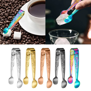 Small Serving Tong Stainless Steel Sugar Tongs Ice Tongs Kitchen Tong Appetizers Tong for Coffee Bar Party Dessert Party