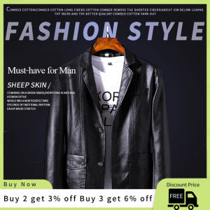 Handsome mens suit Slim mens leather jacket Spring flight suit leather jacket leather jacket