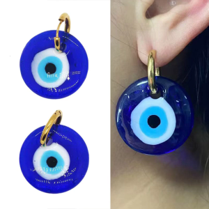 European and American Turkey Devils Eye Stud Earrings Retro Acrylic Eye Round Earrings Personality All-match Earrings