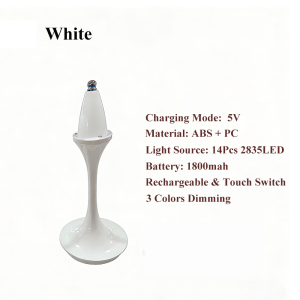 KFV Mushroom Design 3 Color Dimming Table Lamp USB ReChargeable Touch Adjustable Temperatures Room Home Decor Desk Lights