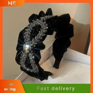 HB Inlaid Rhinestone Leaf Pleated Fabric Bow Hairbands For Women French Elegant Temperament Headband Fashion Hair Accessories