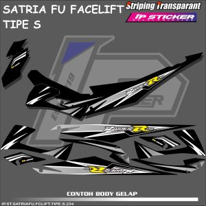 SATRIA FU 150 FACELIFT TIPE S (COD) STIKER STRIPING MOTOR SUZUKI SATRIA FU 150 FACELIFT TIPE S - STIKER LIST GRAFIK SIMPLE WARNA VARIASI DESAIN RACING HOLOGRAM DAN TRANSPARAN BISA COD IP.KODE-234