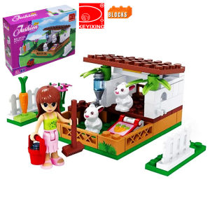 Keyixing 79 Pcs. Fashion Girls- Rabbit House Bricks (16059) Raion Educational Building Blocks