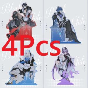 4Pcs/Pack Acrylic Stand Figure Durin Neuvillette Kyryll Chudomirovich Flins The Knave Maid Costume Collection Desktop Ornament Perfect Gift For Anime Fans