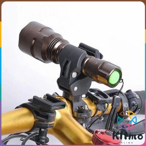 KLIMO Bicycle Handlebar Flashlight Clip Holder 360 Degree Rotating Bike LED Lamp Clamp Grip Bracket