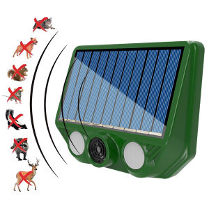 [crystalawaking]Solar Powered Outdoor Animal Deterrent USB Charging Animal Repellent Scarer Animal Repellent Device for Garden Yard Farm