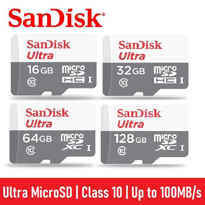 SanDisk Ultra 32GB 64GB 128GB MicroSD Class 10 Memory Card Micro SD up ...