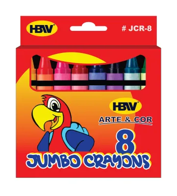 HBW Arte & Cor 8 Jumbo Crayons JCR-8
