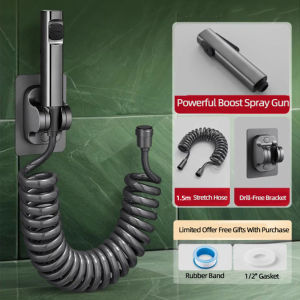 Rust-Resistant Toilet Bidet Sprayer 4 in 1 High Pressure nozzle with 2-Way Faucet Fr Bathroom Toilet