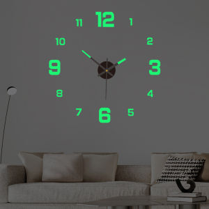3D Wall Clock Luminous Frameless DIY Digital Clock Wall Stickers for Home Living Room Office Wall Decor