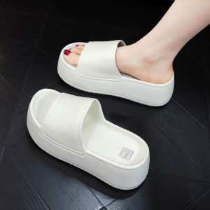 Thick-soled slippers for women super high height-enhancing non-slip and comfortable for outdoor wear in summer popular high-heeled slippers with a sense of stepping on shit