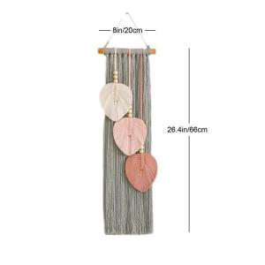 Macrame Wall Hanging Hemp Rope Cotton Tassel Leaf Tapestry Boho Home Decor Living Room Bedroom