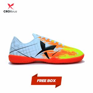 Croxeus - Sepatu Futsal Anak Anak CROXEUS XYCLOPS UKURAN 33 34 35 36 37 White Green