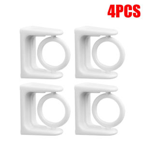 2/8PCS Curtain Rod Holder Hook Adjustable Telescopic Rod Hooks Self Adhesive Non Drilling Rotating Hanging Ring Kitchen Tool