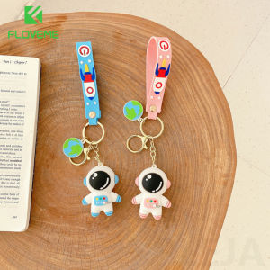 FLOVEME Cute Astronaut Air Tag Loop Cover For AirTags Soft Silicone Case Anti-Lost Locator Tracker Soft Silicone Shell Key Ring