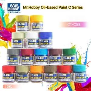 Mr.Hobby 10ml C1-C58 Oil-based Paint Primary Series Gloss Metallic Pigment Model Painting Tools for Hobby Tools Model Making