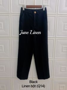 JUNE Q14 - Quần dài LINEN nữ ống đứng. Đáy cao. Lưng sau thun. Nhiều màu. Có Bigsize.