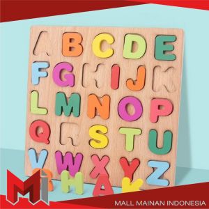 MallMainan-M313 Mainan Edukasi Anak Puzzle Kayu 3D Huruf Angka dan Bangun Datar / Puzzle Alphabet Mainan Kayu Anak / Wooden Toys ABC Kids