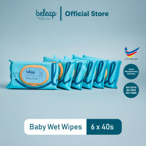 beleap Biodegradable Baby Wet Wipe Tissue (6x 40s)- Extra Large Extra Thick