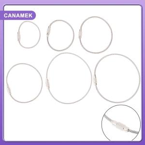 【CANAMEK】 20Pcs Wire Rope Key Chain Stainless Steel Wire Keychain Carabiner Cable Key Ring