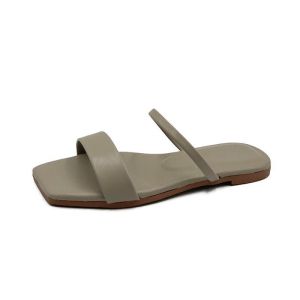 Free Shipping Slippers For Women New Style Summer Korean-Style Square-Toe Fish-Mouth Flat Sandals WomenS Outdoor Slippers