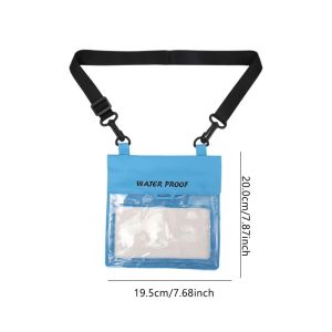 Large Capacity Waterproof Phone Bag with Hanging Rope PVC Crossbody for Beach Rafting Water Sports Travel Phone Dry Bag Outdoor Touchscreen Phone Pouch