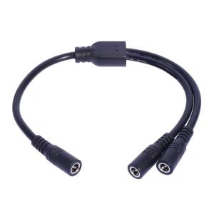 DC5521 Y Splitter Power Cable 5.5mmx2.1mm 1 Female to 2 Male for LED Lights Power Extension Cable 30cm/11.81in