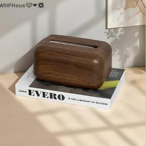 WP💓💛💖 New Chinese-style Simple Walnut Color Tissue Box Household Solid Wood Living Room Storage Carton Wooden Tissue Storage Box