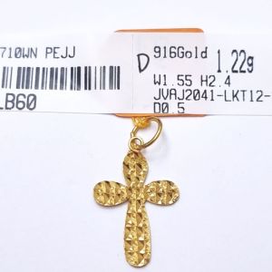 JIN JING LOKET CROSS (HOLLOW) EMAS 916 0.87g-1.22g