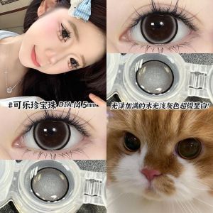 fashion glasses 6 Months (Included) Colored Eyes with Power(1 Pair)Naturally Enlarge Your Eyes Hot Sale Big Eyes BIG fashion glasses 黑14.5大直径 半年抛两片装自然扩瞳显大眼氛围感 眼镜