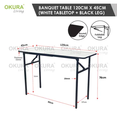 OKURA EXTRA LONG 6ft Banquet Table / Foldable Table / Meja Banquet Petak / Rectangular Tables / Oblong Folding Meja