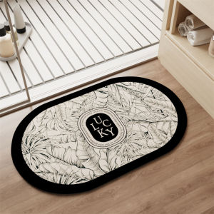Homen Light Luxury Diatomaceous Earth Mat Vintage Bathroom Floor Mat Quick Drying And Anti Slip Elliptical Diatomaceous Earth Floor Mat Nordic Carpet Water Absorbing Anti Slip And Easy To Clean Foot Pads