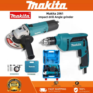 ✅MADE IN JAPAN✅ Makita2in1 Angle Grinder with Impact Drill Combo Power Tool Set Metal Cutting & Hammer Drill