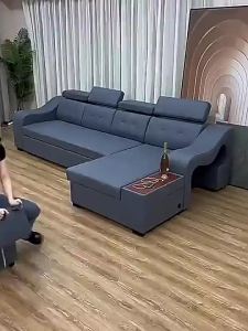 Sofa Bed Dual-Purpose Multi-Functional Small Apartment Living Room Concubine Storage Modern Minimalist Combination Retractable Technology Cloth Sofa