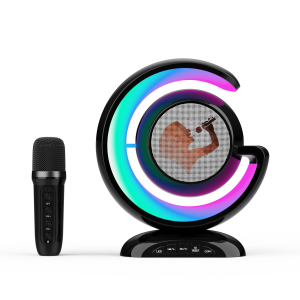 YS-110 Wireless Bluetooth Speaker Night Lamp Speaker LED Light Mini Karaoke with 1 UHF Microphone Voice Changer