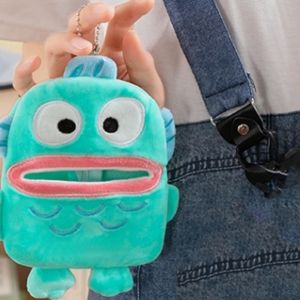 TESDFD Cá xấu xí dây chuyền hangyodon Hộp giấy Đồ chơi búp bê Hộp khăn giấy sang trọng Mềm Thiết kế ngộ nghĩnh Móc khóa nhồi bông vải nhung lông Hộp Đựng Khăn ăn bằng giấy