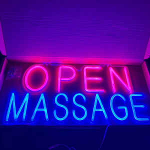 ป้ายไฟ ป้ายไฟร้าน ป้ายไฟตัวอักษร ป้ายไฟวิ่ง ป้ายไฟled ป้ายไฟนีออน OPEN MASSAGE ราคา1380บาท