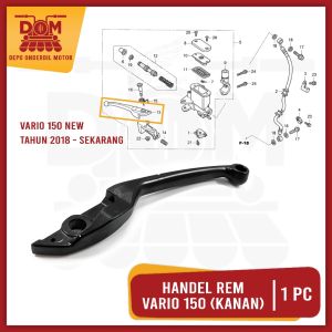 Handel Rem KANAN VARIO 150 2018 Hitam (TOKAIDO) - Kode K81 Tuas Tarikan Handle Brake Depan Kanan