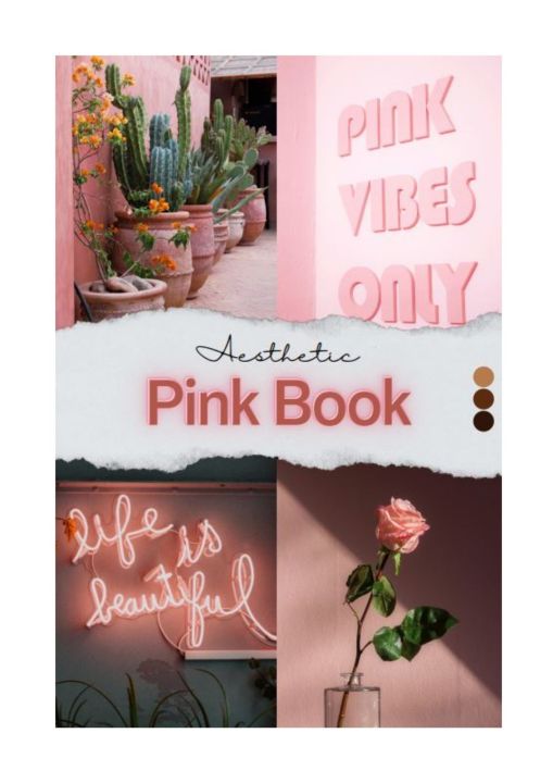 Pink Aesthetic Themed Paper Sheets Photo Sticker Book Photo tiles 50 plus images Collage Book