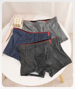 [28-120KG] 4‑pack Boxer Briefs for Men Mens underwear fashion Korean style striped mens boxer briefs comfortable breathable soft