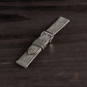 Dây đồng hồ simple handmade da bò màu đen nâu xám tan size 22/20/18mm