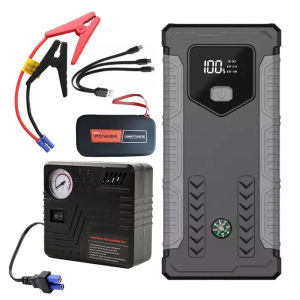 198000mAh 12V Car Jump Starter with Air Pump Portable Car Jumper Power Bank Rechargeable Car Battery Jumper Multi-function Jumper Bateri Kereta Emergency Car Battery Jump Starter Power Bank with 120PSI Car Air Compressor LED Light