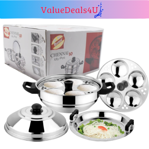[Support Gas / Induction Stove] Stainless Steel 10 Idly Cavity Pot